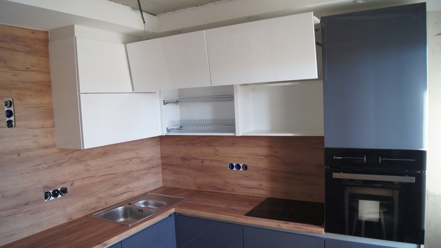 Белый кухонный гарнитур-Кухня МДФ в эмали «Модель 230»-фото7