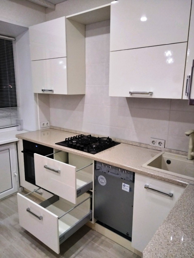 Белый кухонный гарнитур-Кухня МДФ в ПВХ «Модель 532»-фото5