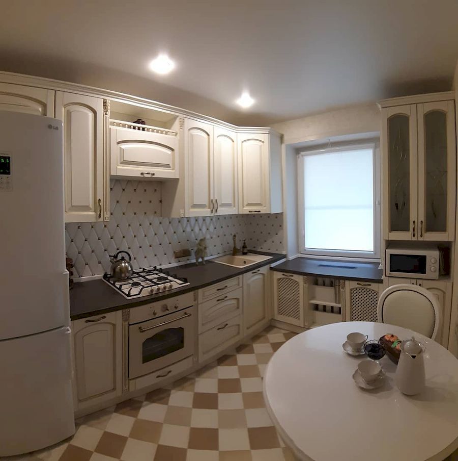 Белый кухонный гарнитур-Кухня МДФ в эмали «Модель 656»-фото1