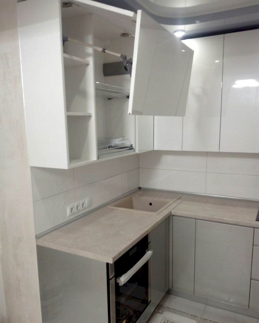 Белый кухонный гарнитур-Кухня МДФ в ПВХ «Модель 657»-фото3