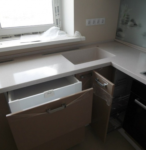 Белый кухонный гарнитур-Кухня МДФ в эмали «Модель 199»-фото5