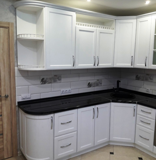 Белый кухонный гарнитур-Кухня МДФ в ПВХ «Модель 540»-фото10