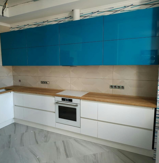 Белый кухонный гарнитур-Кухня МДФ в эмали «Модель 625»-фото3
